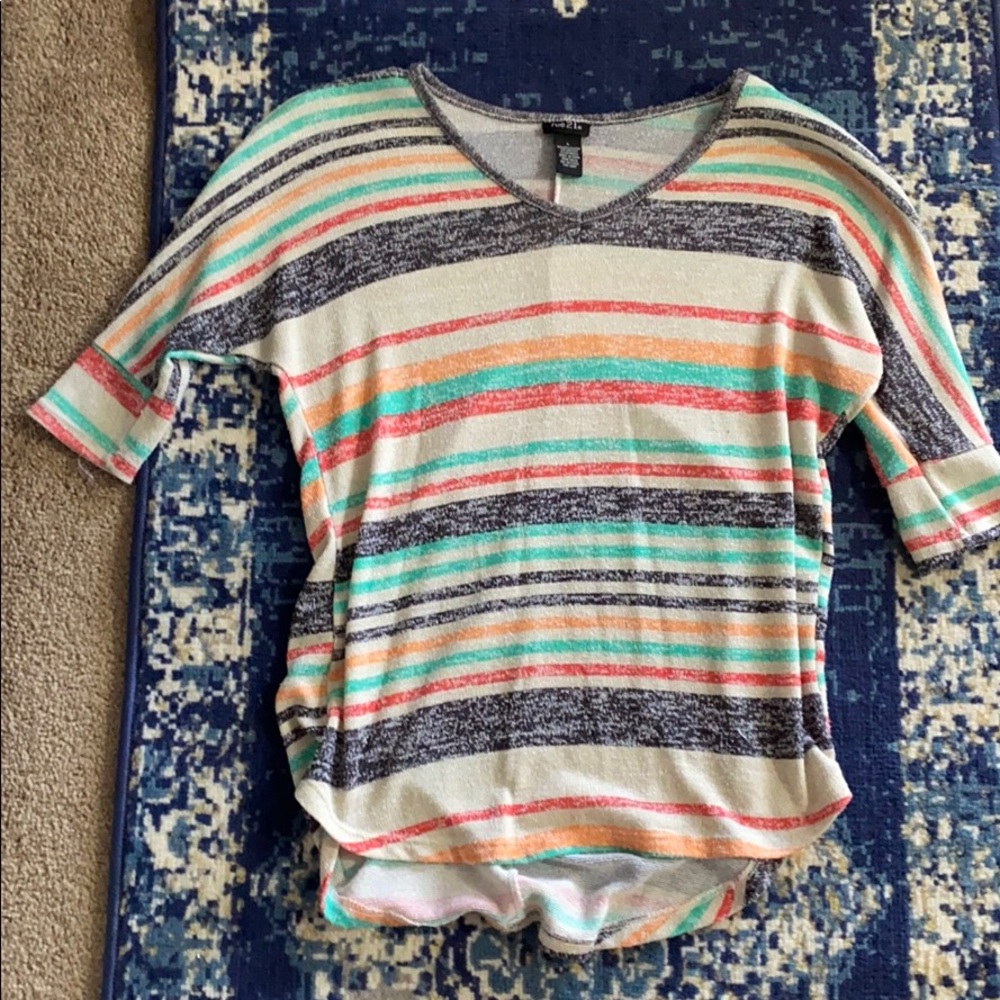 Rue 21 3/4 Sleeve Stripped Shirt